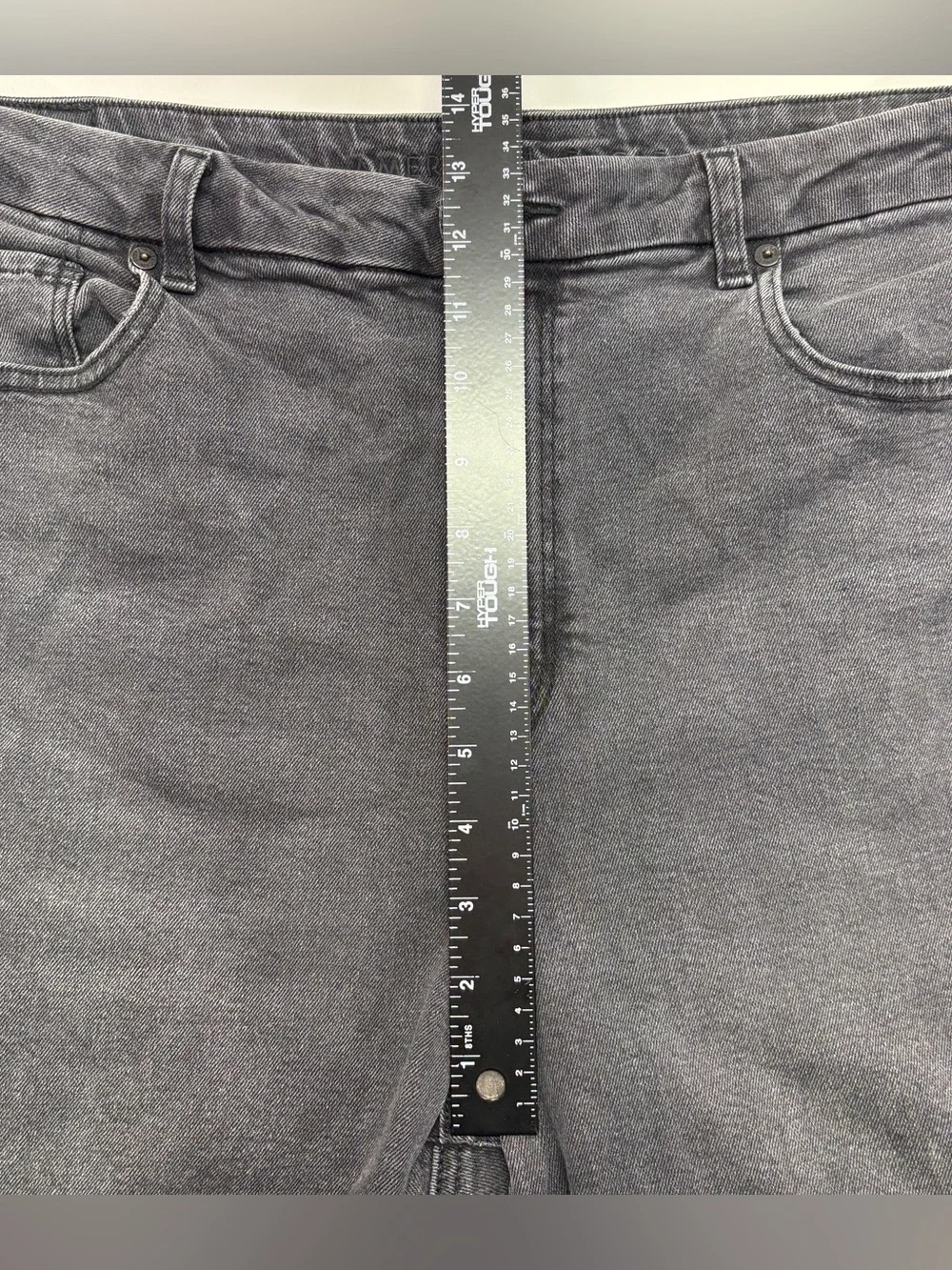 American Eagle Curvy Mom Jeans 16 Short Black Distressed Ripped Y2K Grunge